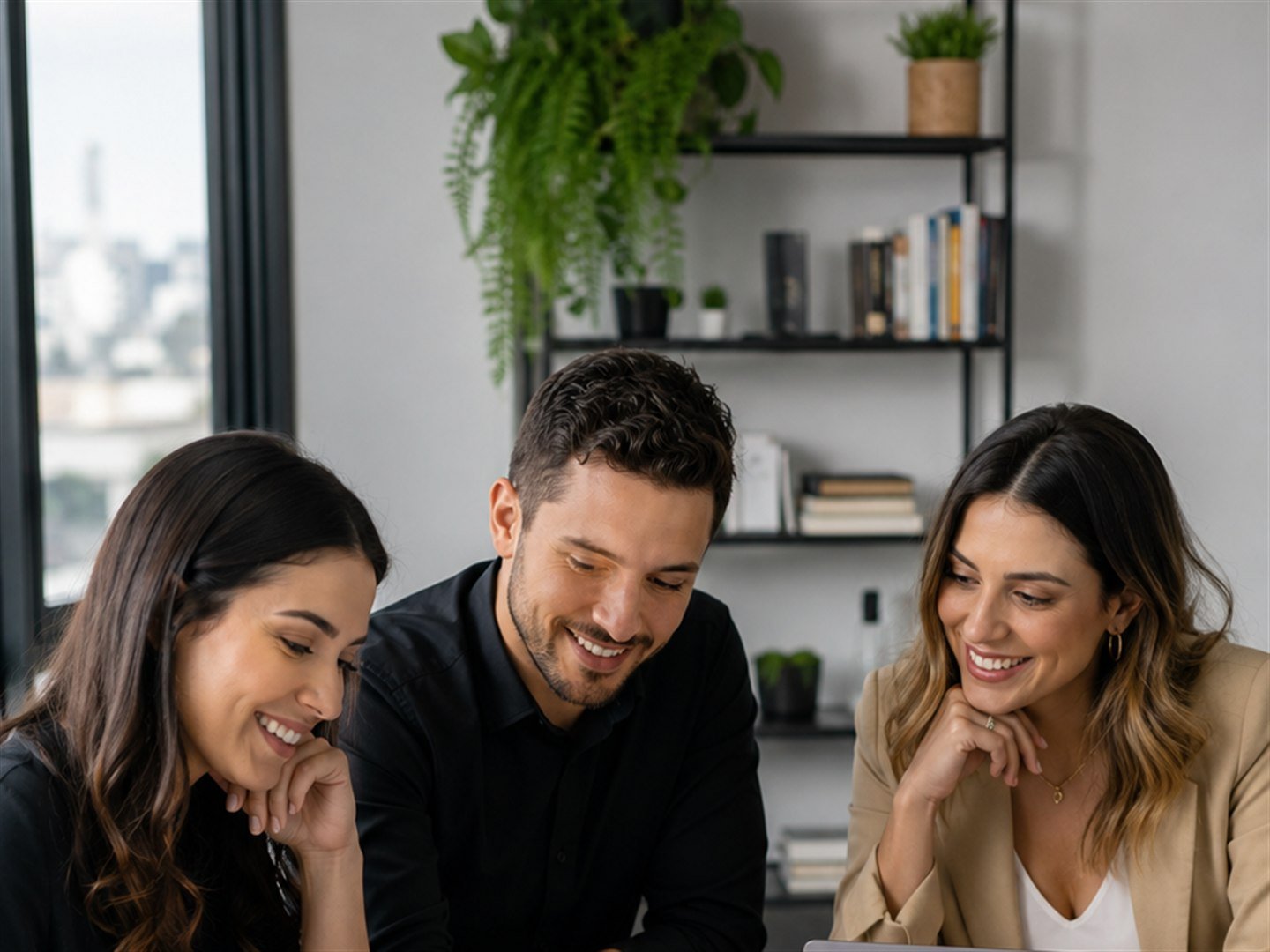 Equipe da L2P reunida planejando conteúdo e campanhas para o cliente.